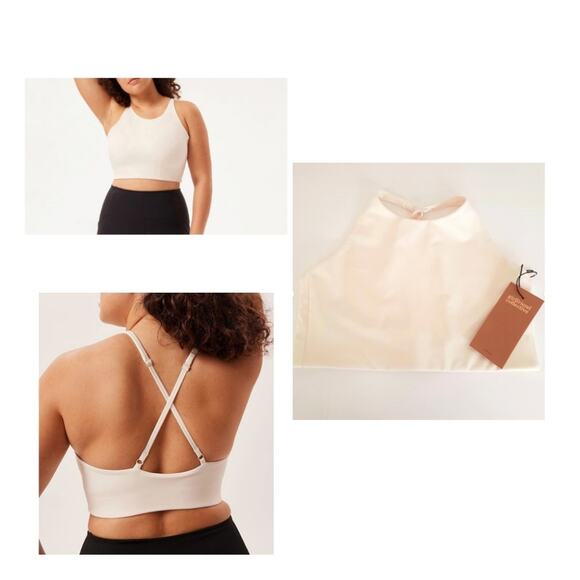 NWT Girlfriend Collective Topanga Halter Sports Bra Criss Cross Back Straps M - Picture 1 of 9